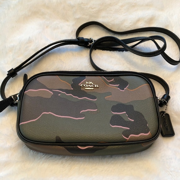 COACH Wild Camo Crossbody Pouch Bag Purse